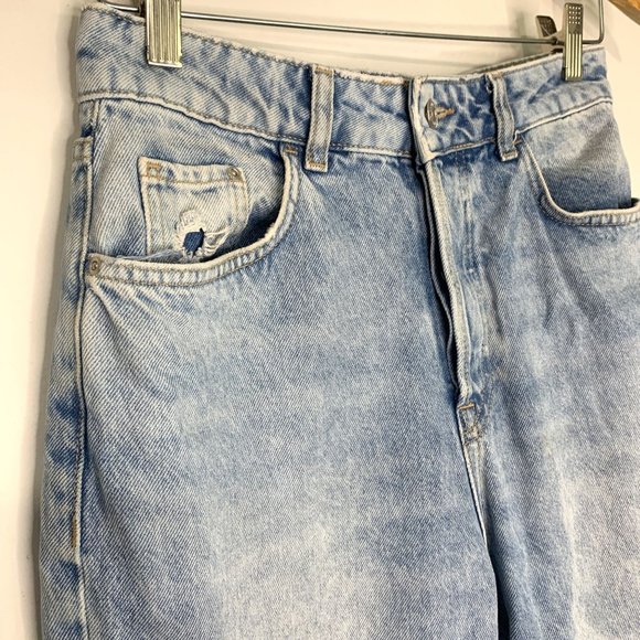 ZARA Mom Fit High Rise Mom Leg Ankle Rigid Jeans Sz 6 - Picture 4 of 11